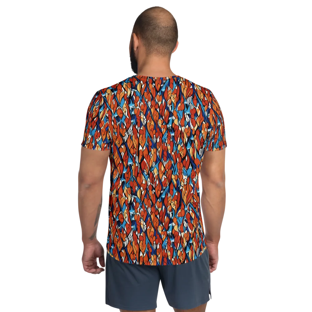 Cobalt Poppy on Men's Athletic T-Shirt — Back