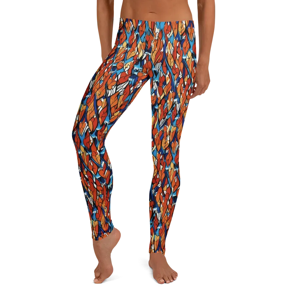 Cobalt Poppy on Leggings — Front