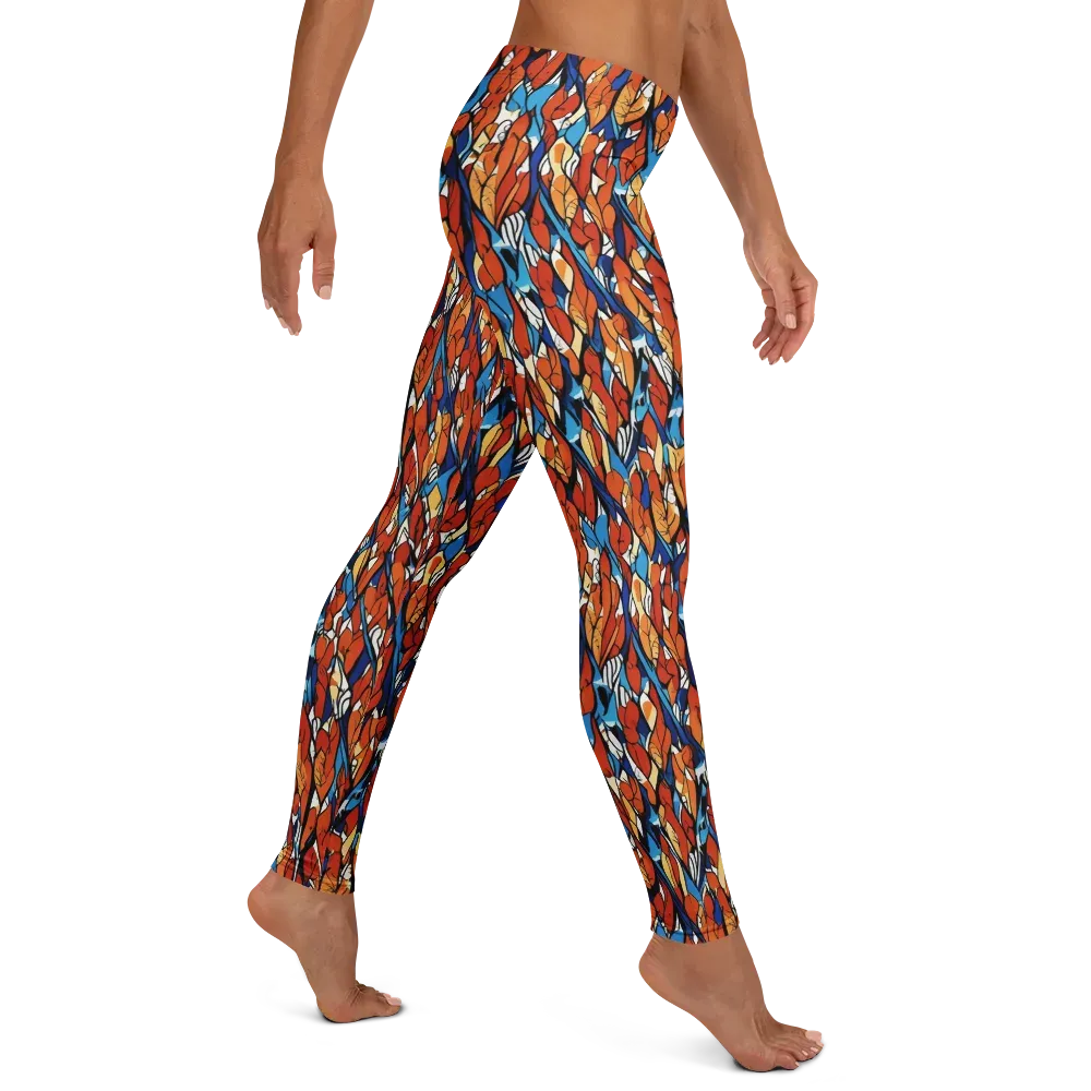 Cobalt Poppy on Leggings — Right