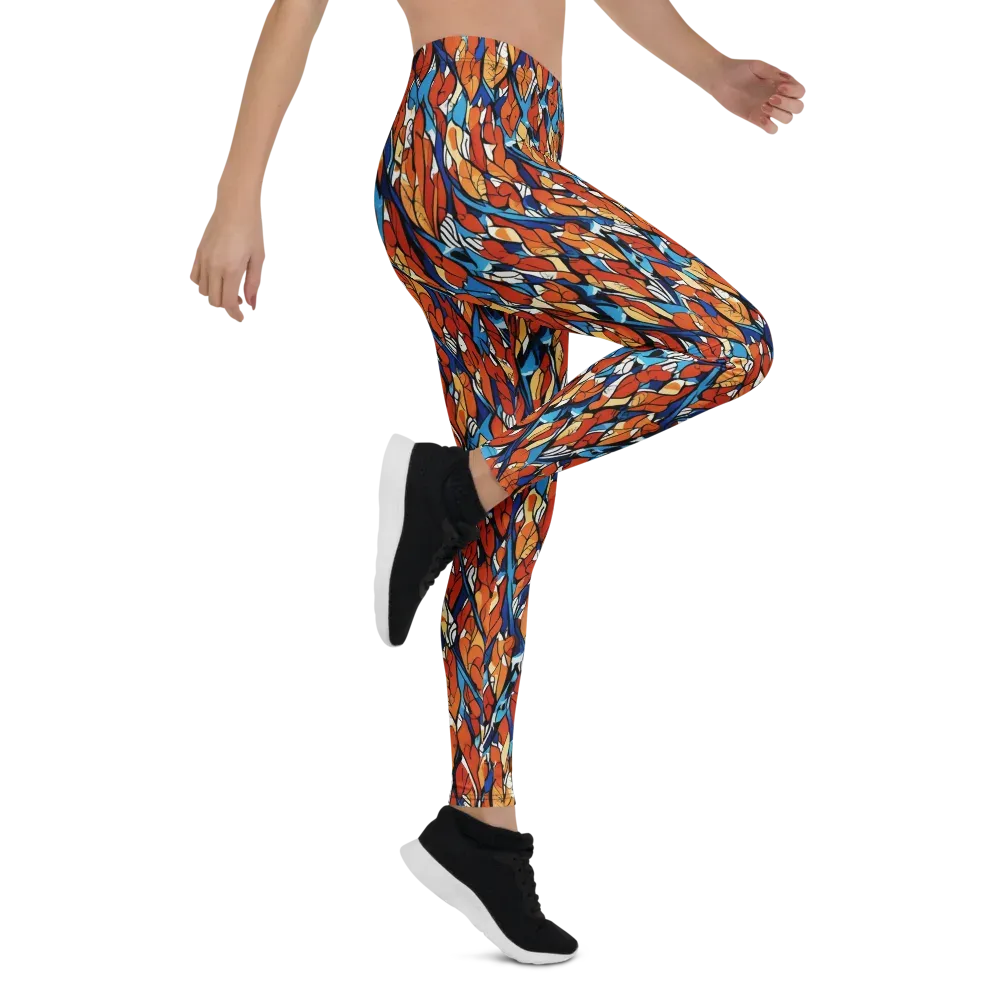 Cobalt Poppy on Leggings — Right