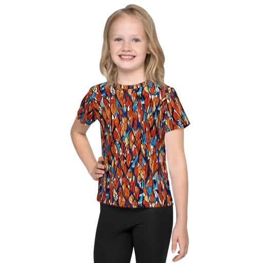 Cobalt Poppy on a Kids Crew Neck T-Shirt