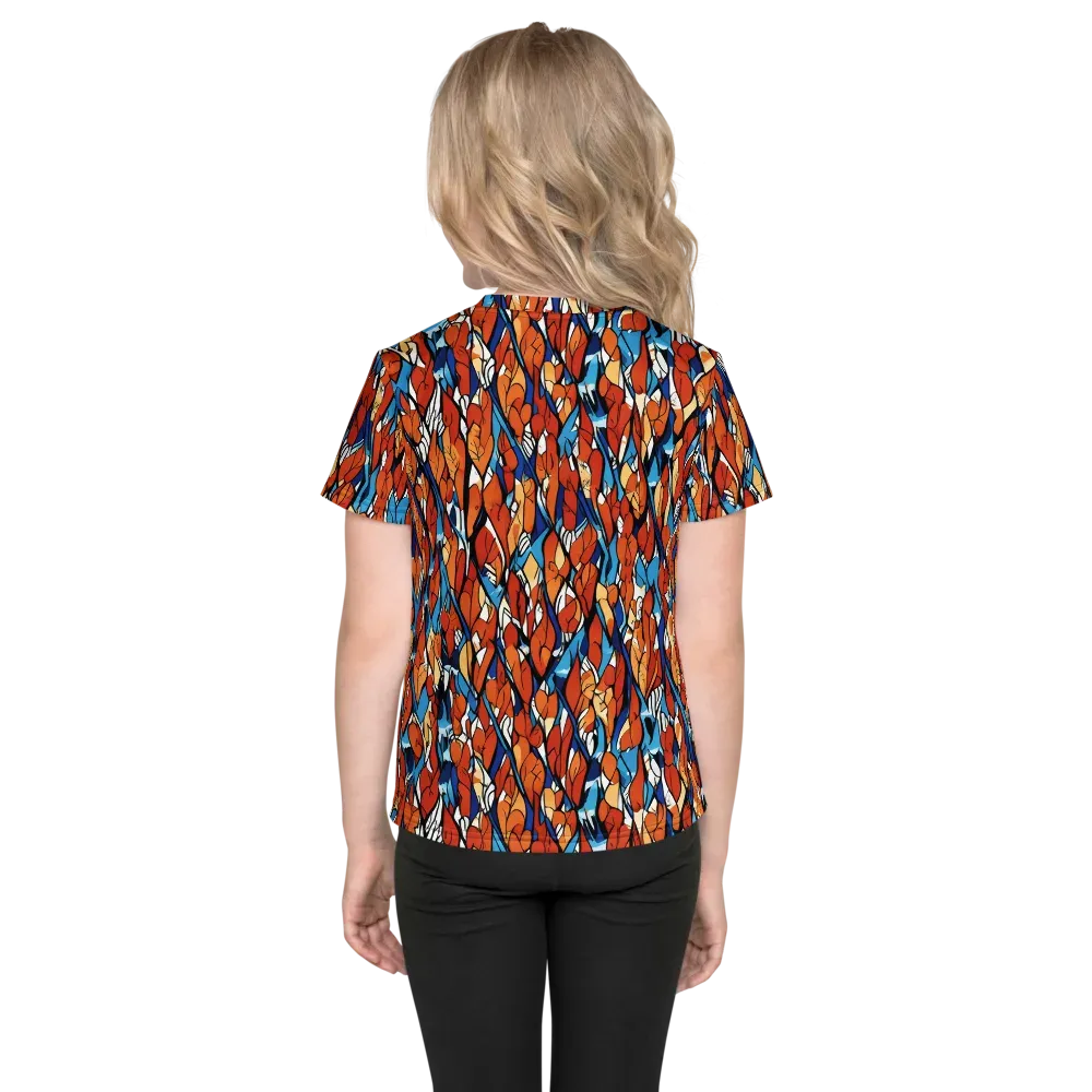 Cobalt Poppy on Kids Crew Neck T-Shirt — Back