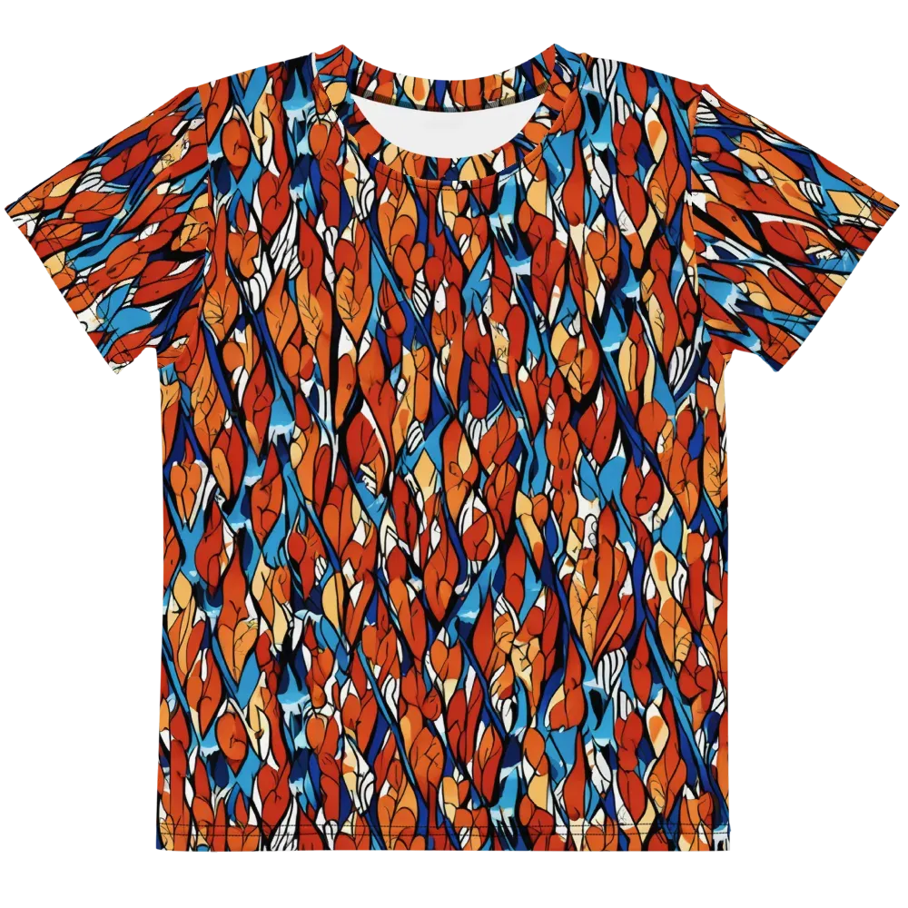 Cobalt Poppy on Kids Crew Neck T-Shirt — Front
