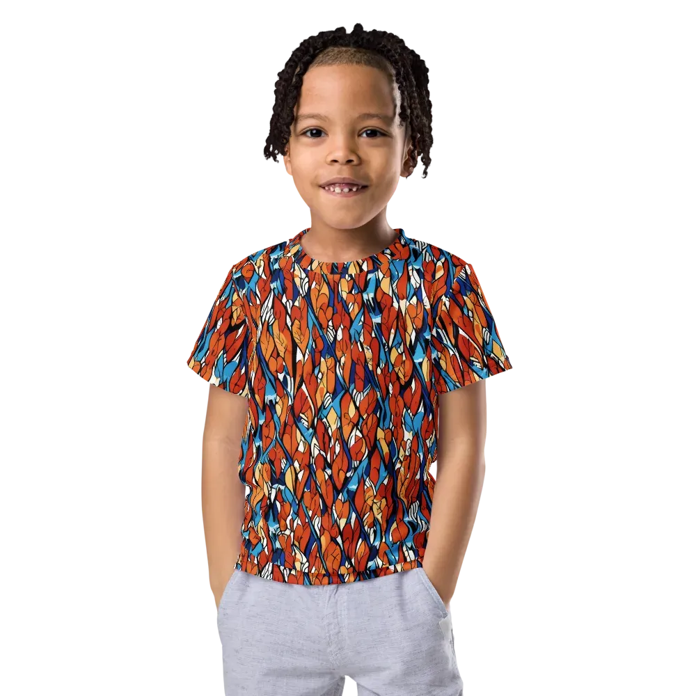 Cobalt Poppy on Kids Crew Neck T-Shirt — Front