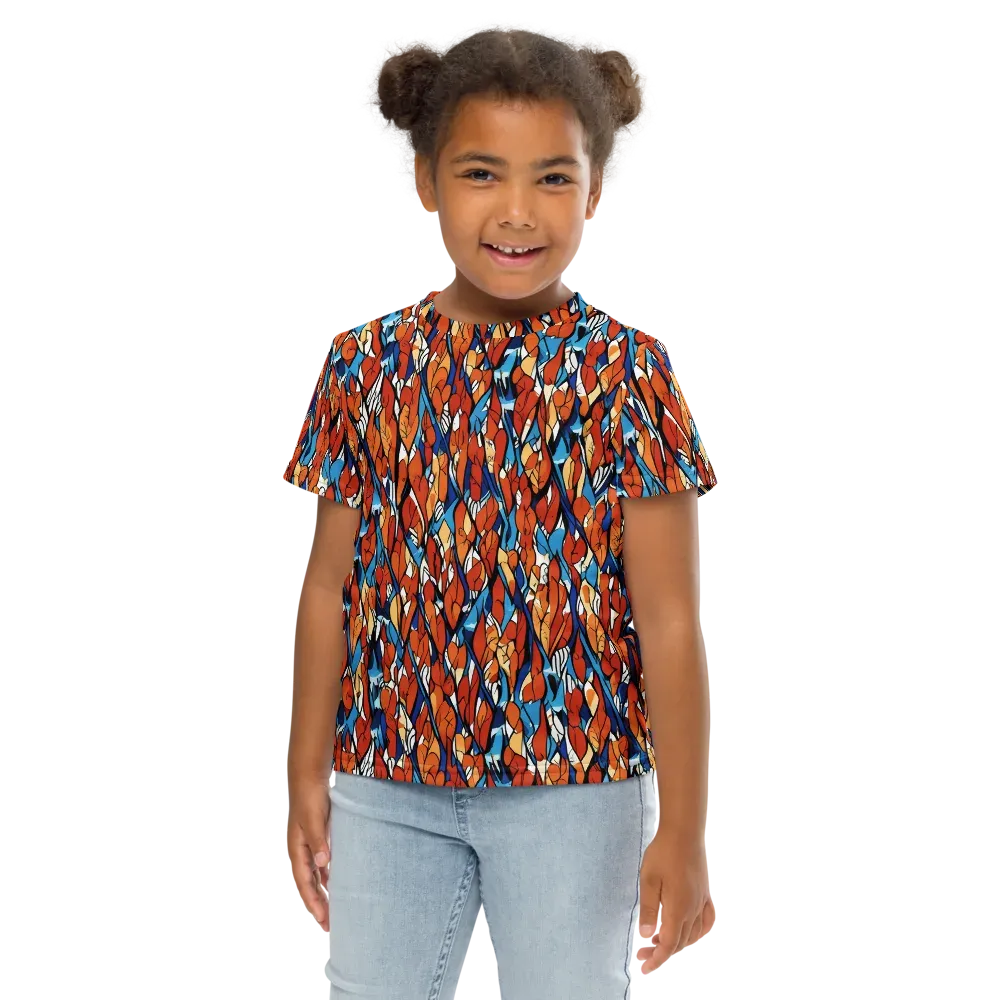 Cobalt Poppy on Kids Crew Neck T-Shirt — Front