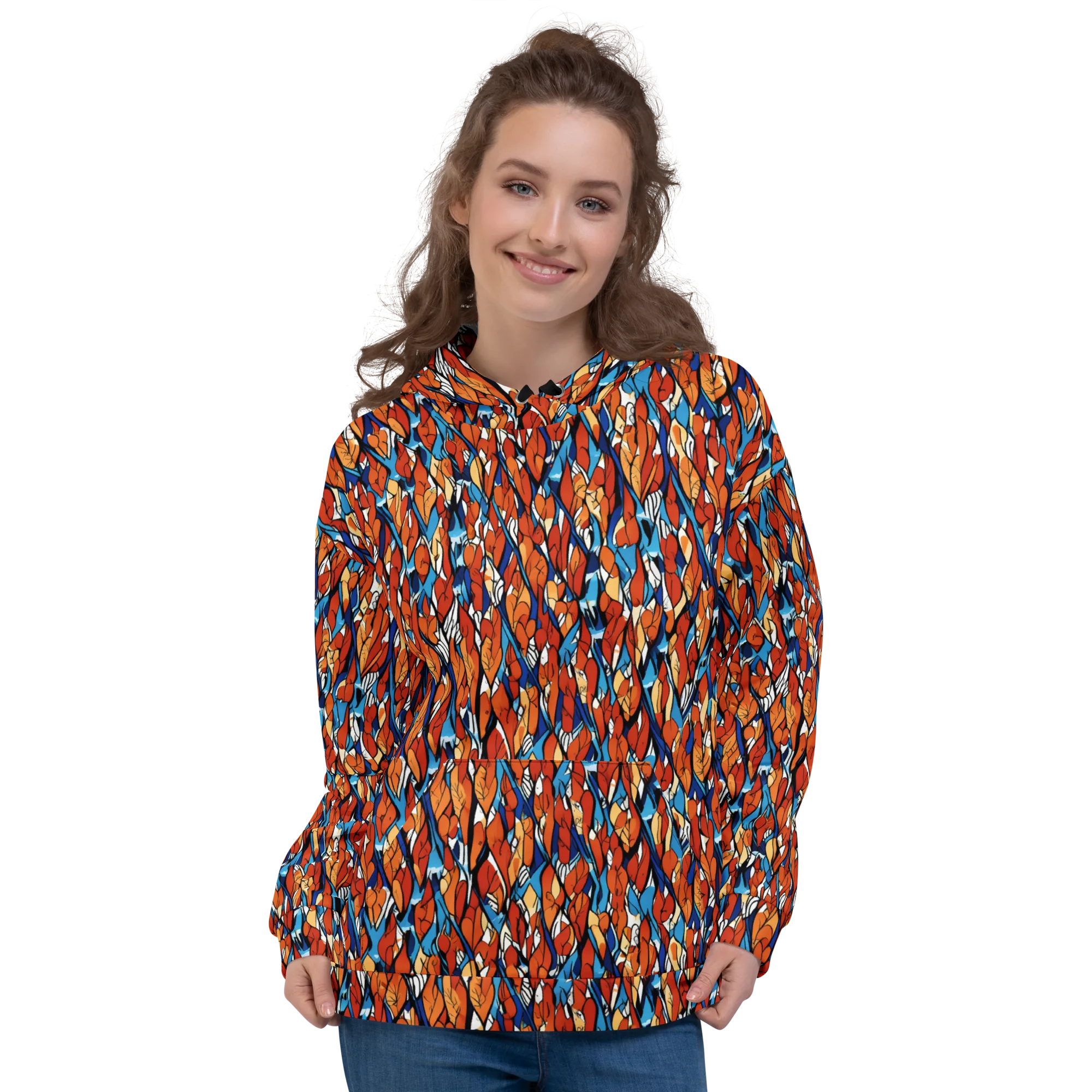 Cobalt Poppy on Hoodie — Front