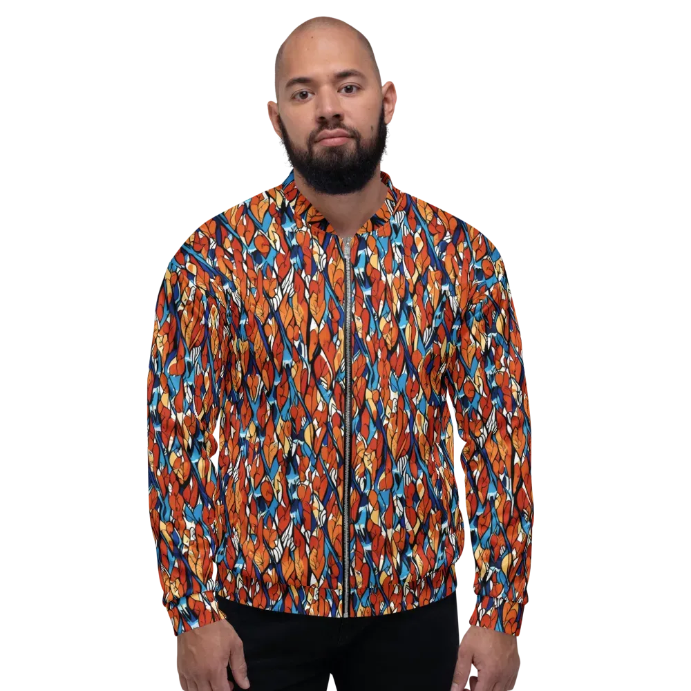 Cobalt Poppy on Bomber Jacket — Front