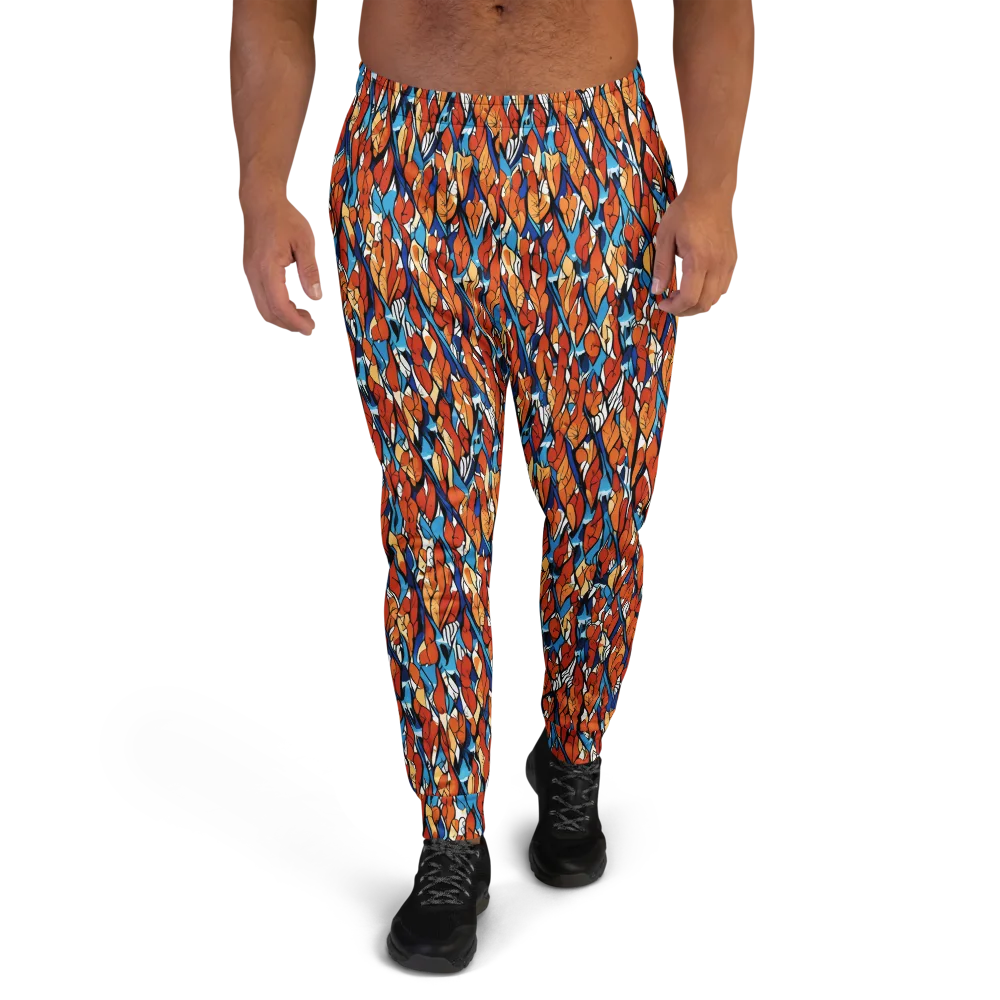 Cobalt Poppy on Men's Joggers — Front