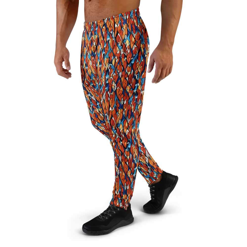 Cobalt Poppy on Men's Joggers — Left