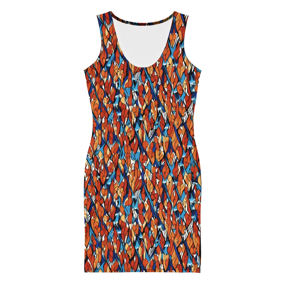 Cobalt Poppy on Bodycon Dress — Front
