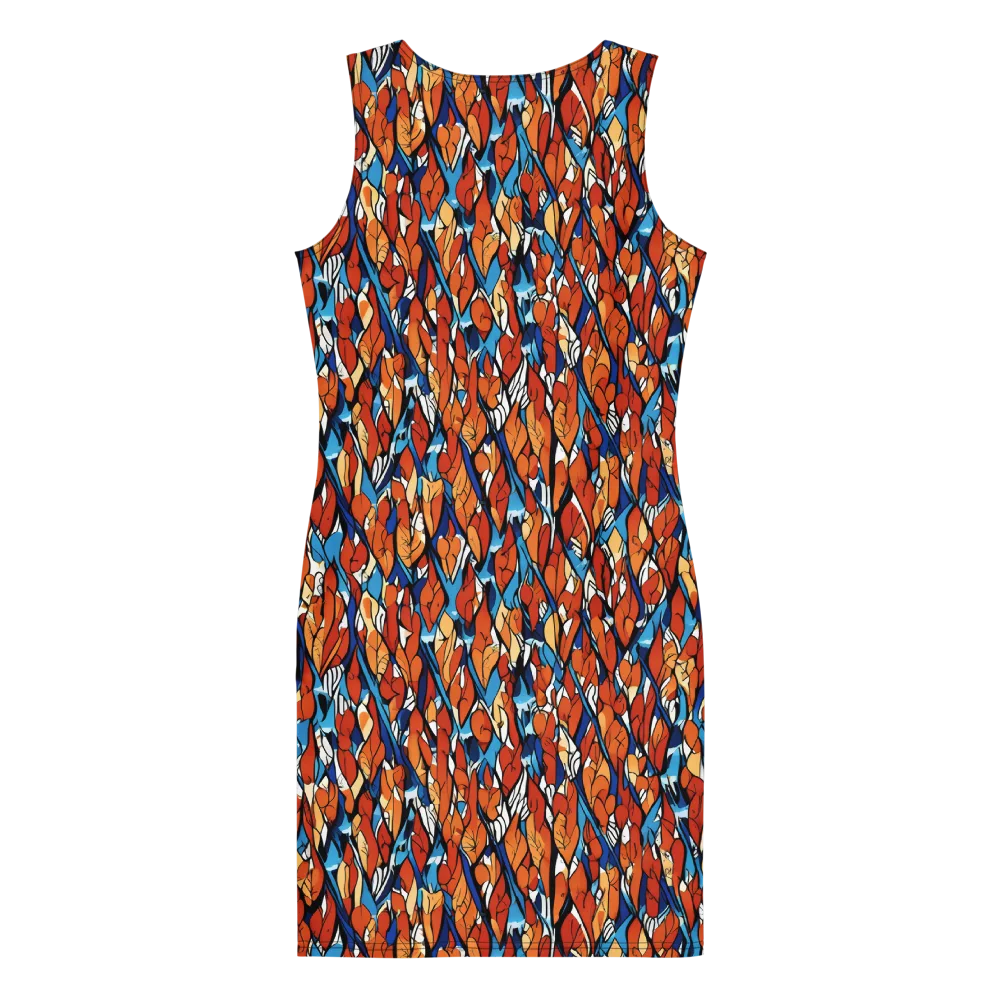 Cobalt Poppy on Bodycon Dress — Back