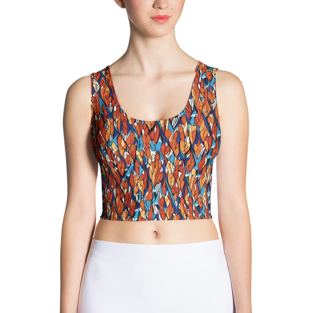 Cobalt Poppy on Crop Top — Front
