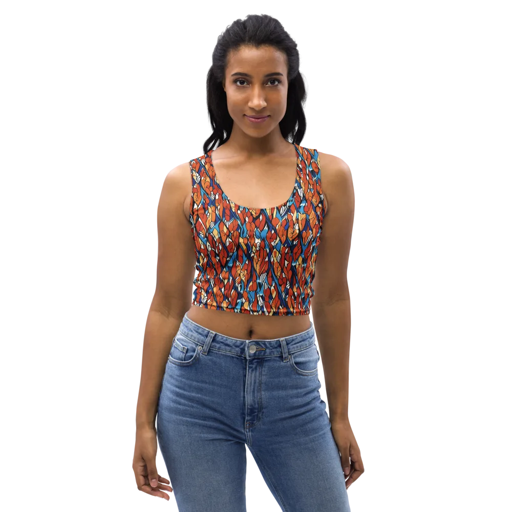 Cobalt Poppy on Crop Top — Front