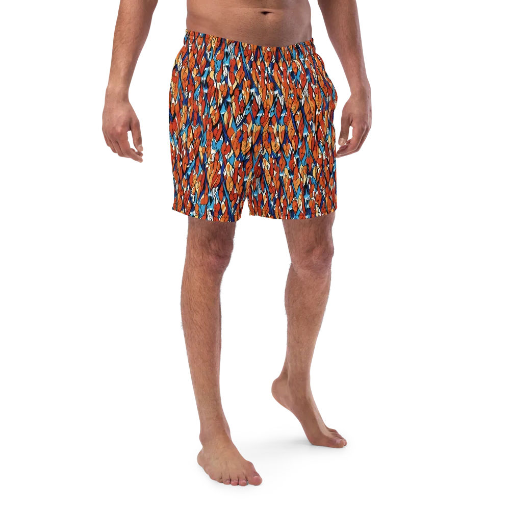 Cobalt Poppy on Swim Trunks — Front