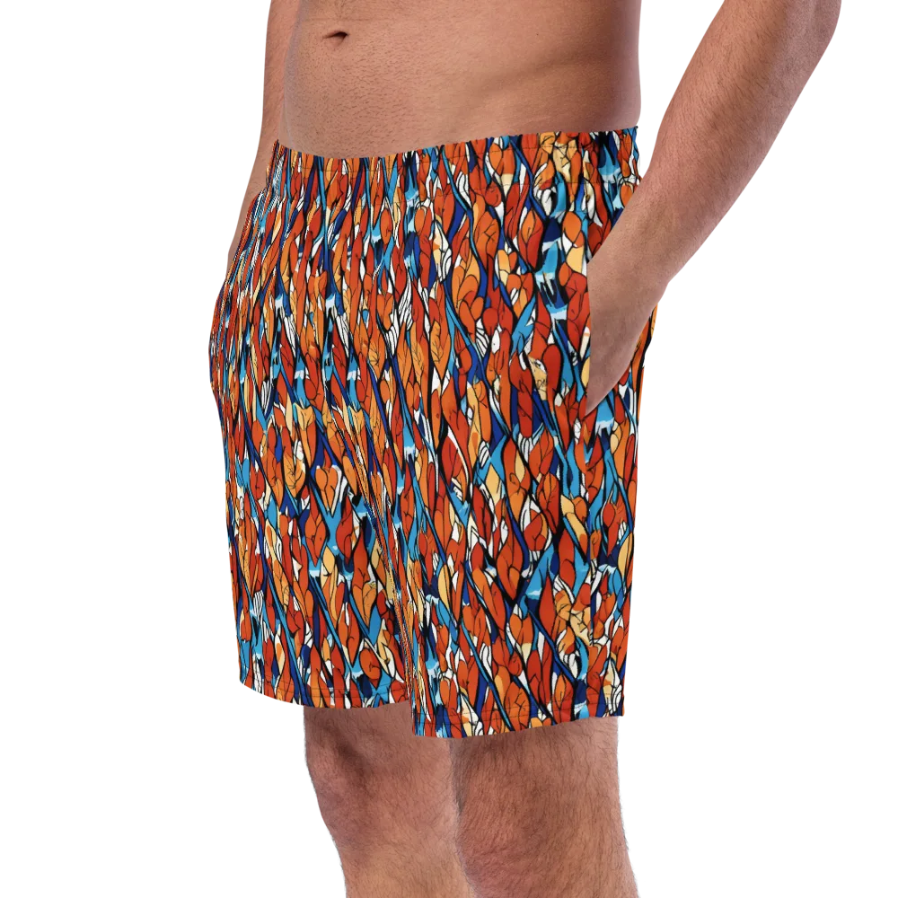 Cobalt Poppy on Swim Trunks — Left Front