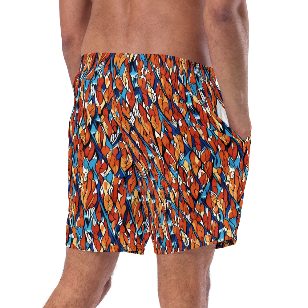 Cobalt Poppy on Swim Trunks — Right Back