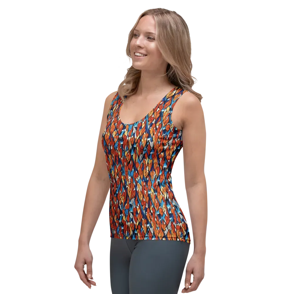 Cobalt Poppy on Women's Tank Top — Left Front