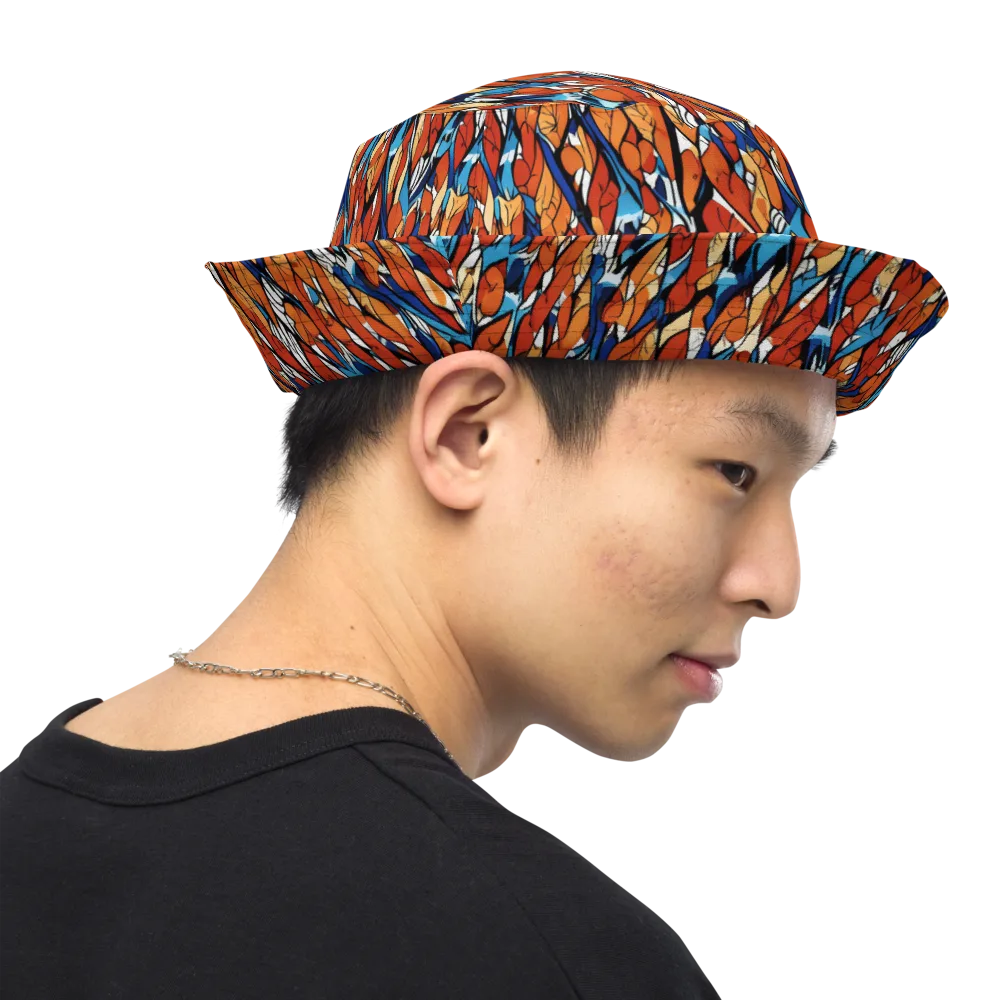 Cobalt Poppy on Reversible Bucket Hat — Right Outside