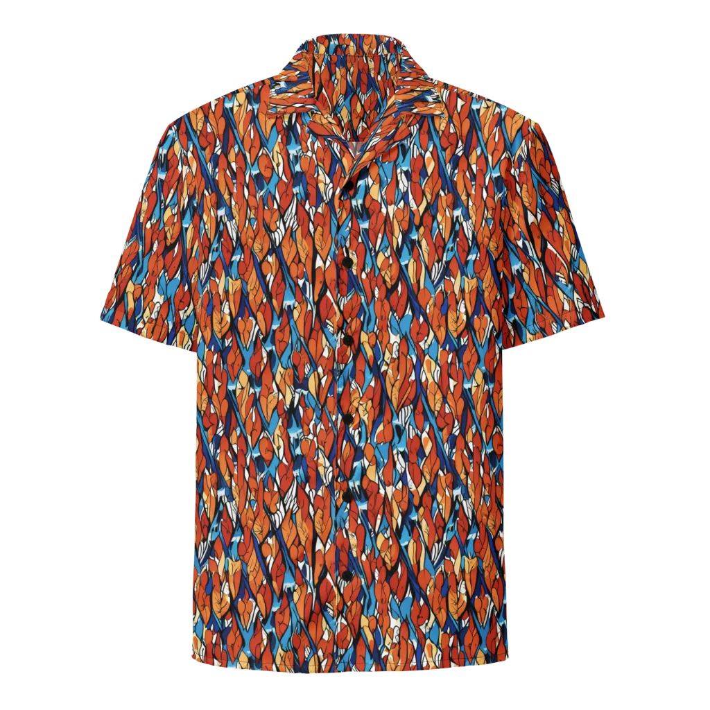 Cobalt Poppy on Button Shirt — Front