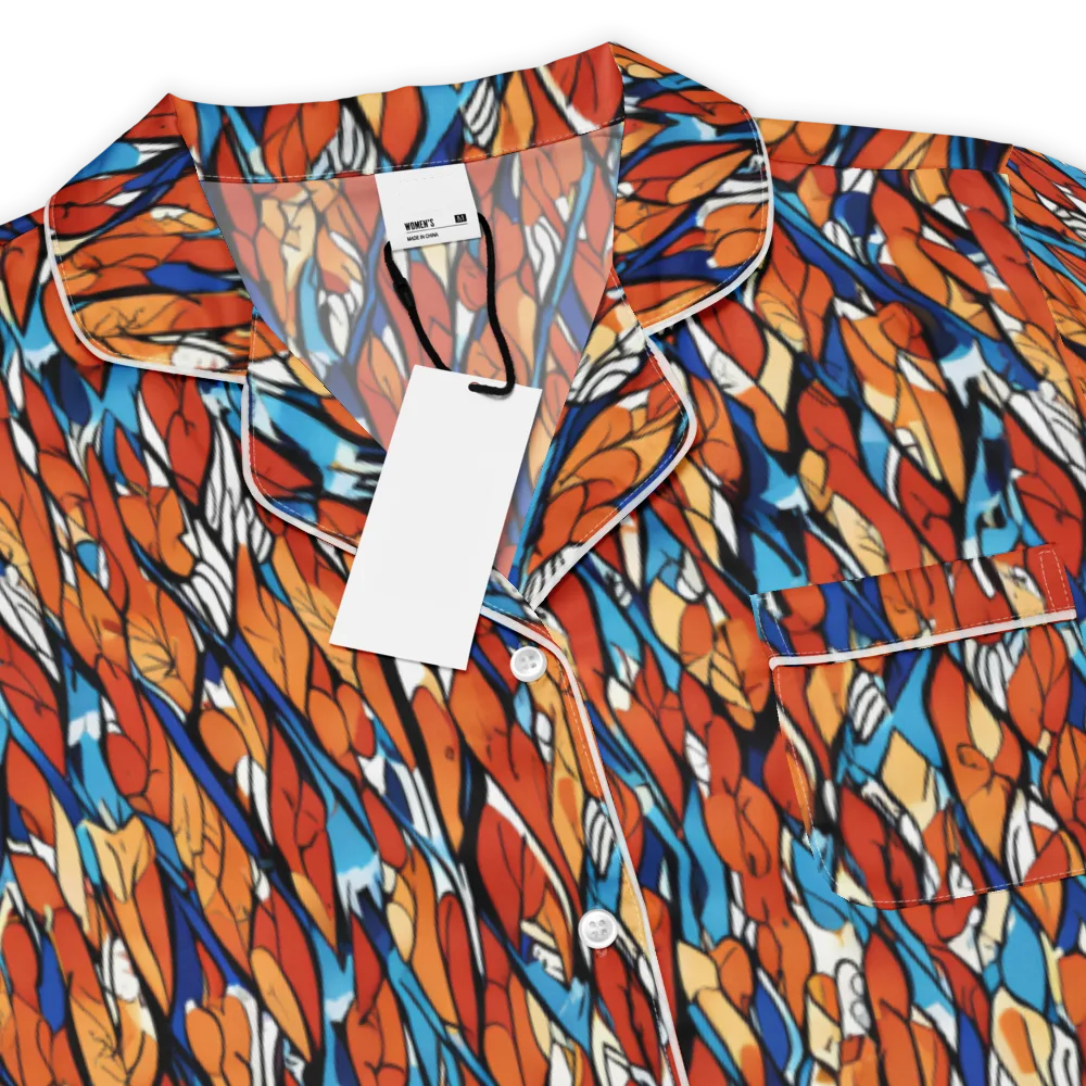 Cobalt Poppy on Women's Short Sleeve Pajama Top — Product details