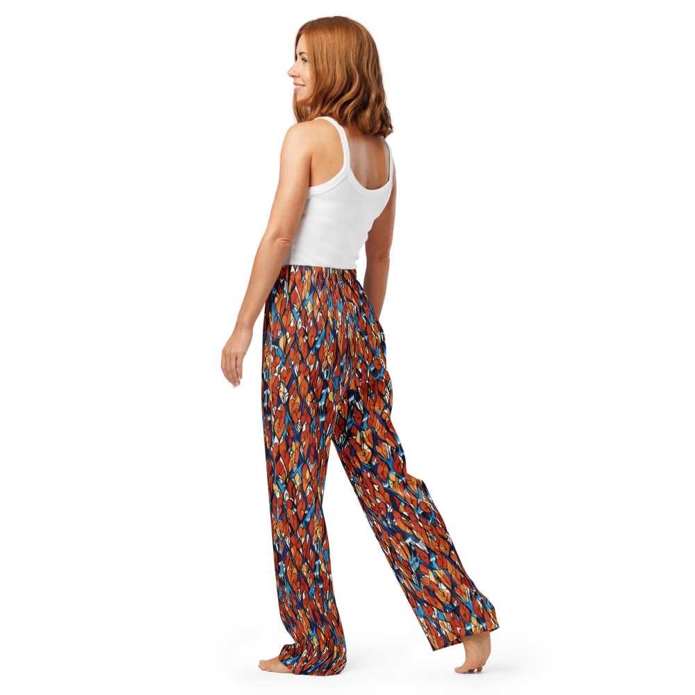 Cobalt Poppy on Women's Pajama Pants — Back