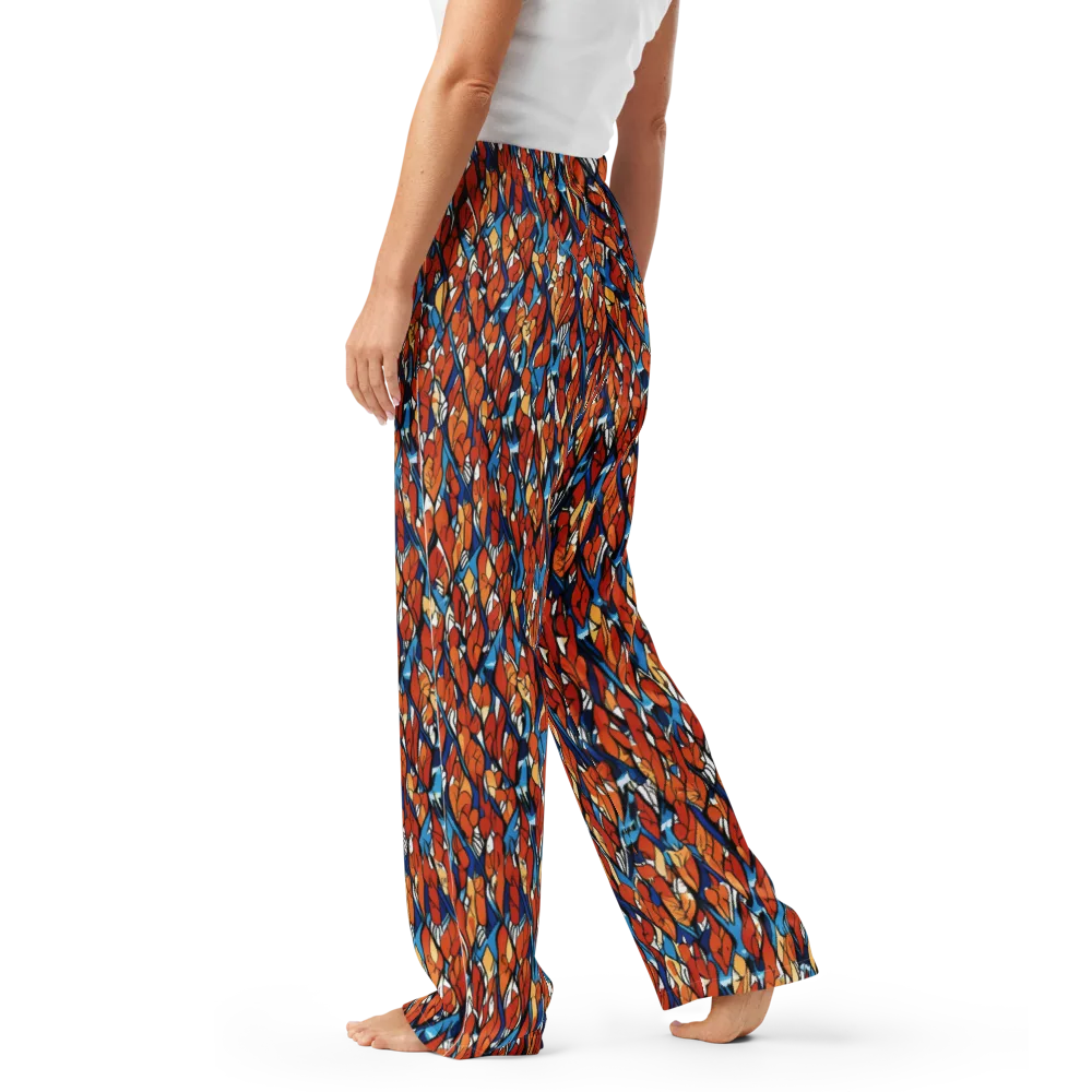 Cobalt Poppy on Women's Pajama Pants — Left