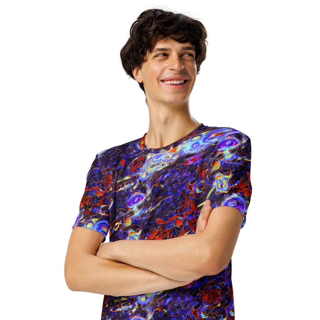 Stellar Molten on Men's Crew Neck T-Shirt — Left Front