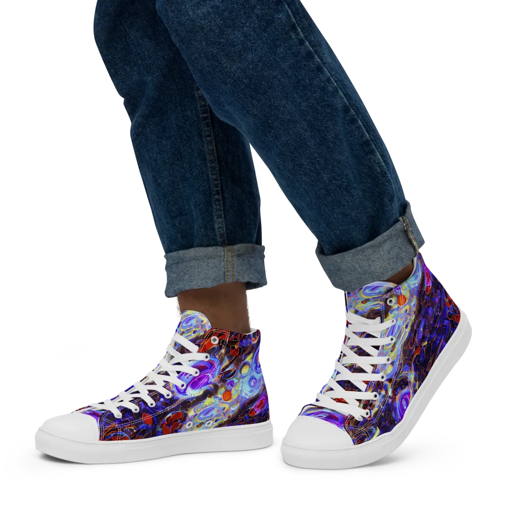 Stellar Molten on Men's High Top Canvas Shoes — Left