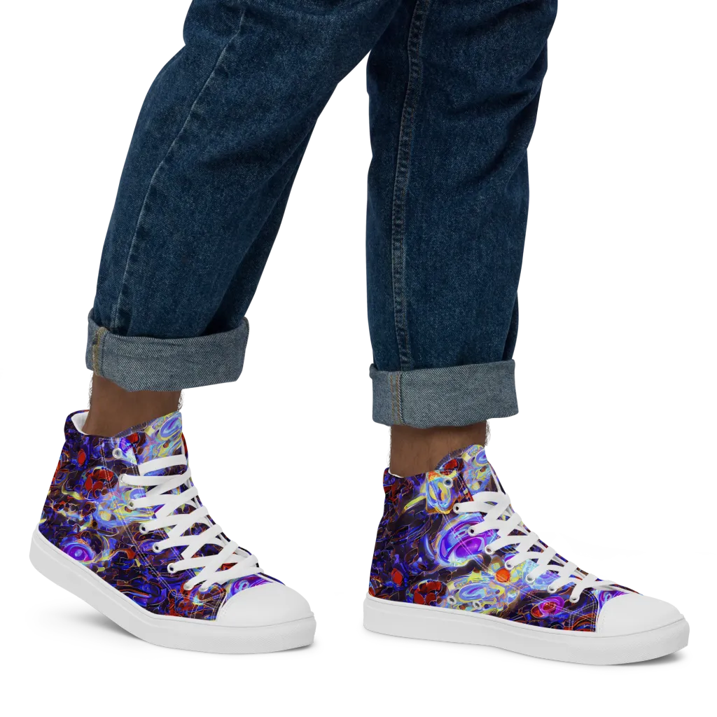Stellar Molten on Men's High Top Canvas Shoes — Right