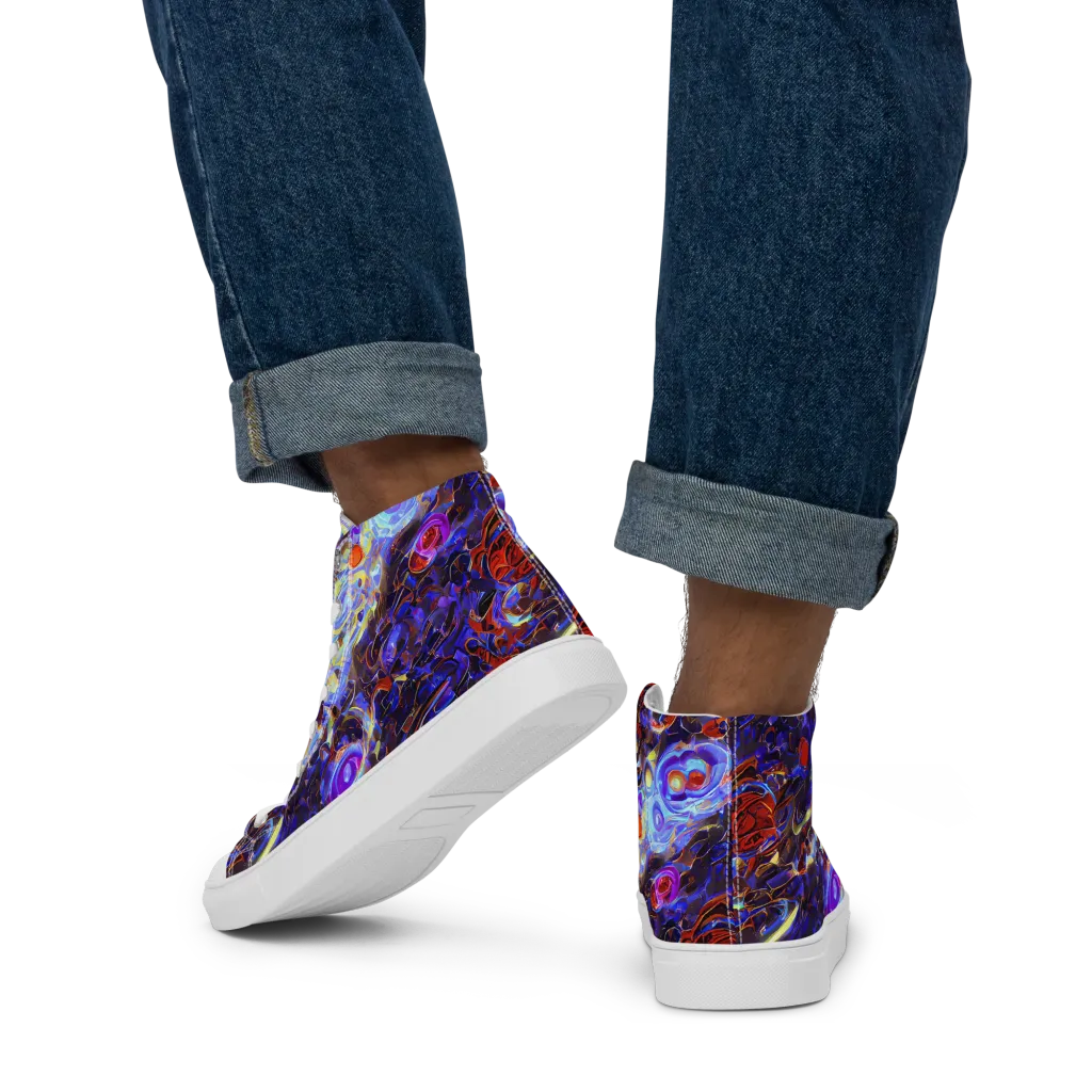 Stellar Molten on Men's High Top Canvas Shoes — Back