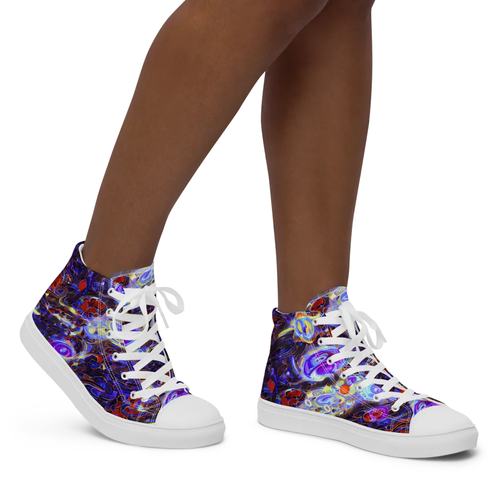 Stellar Molten on Women's High Top Canvas Shoes — Right