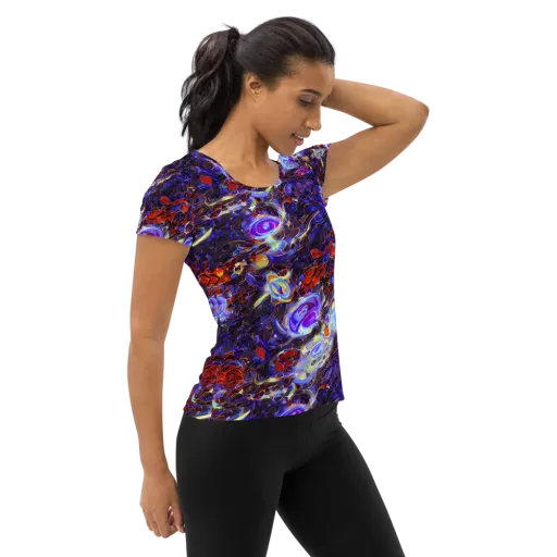 Stellar Molten on a Women's Athletic T-Shirt
