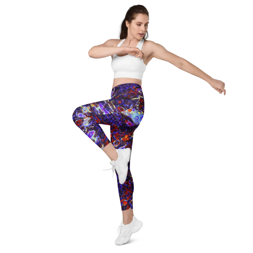 Stellar Molten on Leggings with Pockets — Left Front