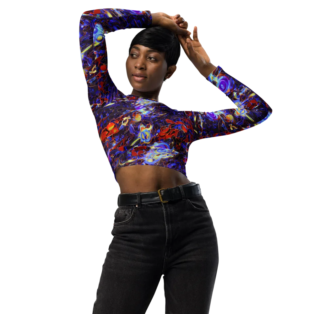 Stellar Molten on Long Sleeve Crop Top — Front