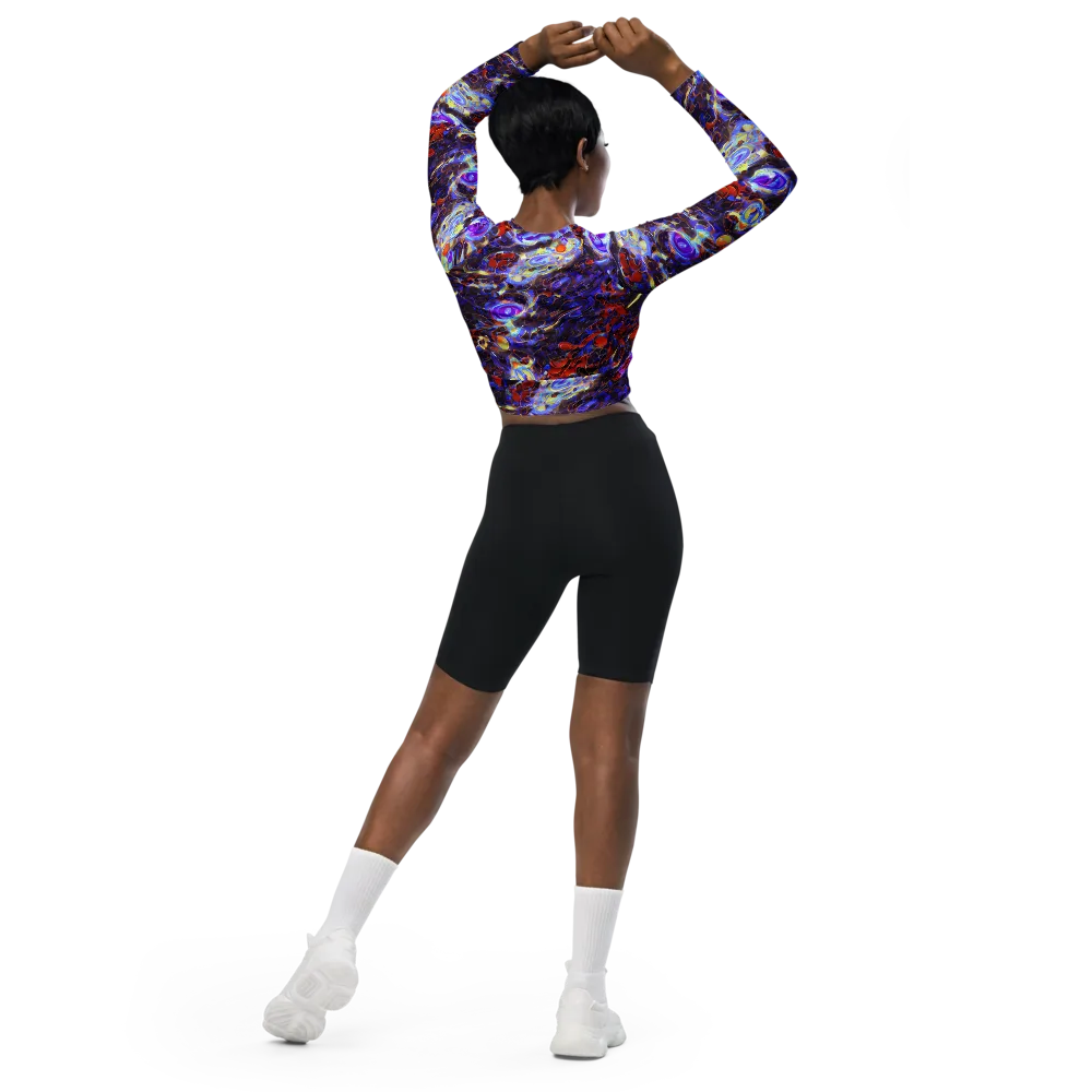 Stellar Molten on Long Sleeve Crop Top — Back