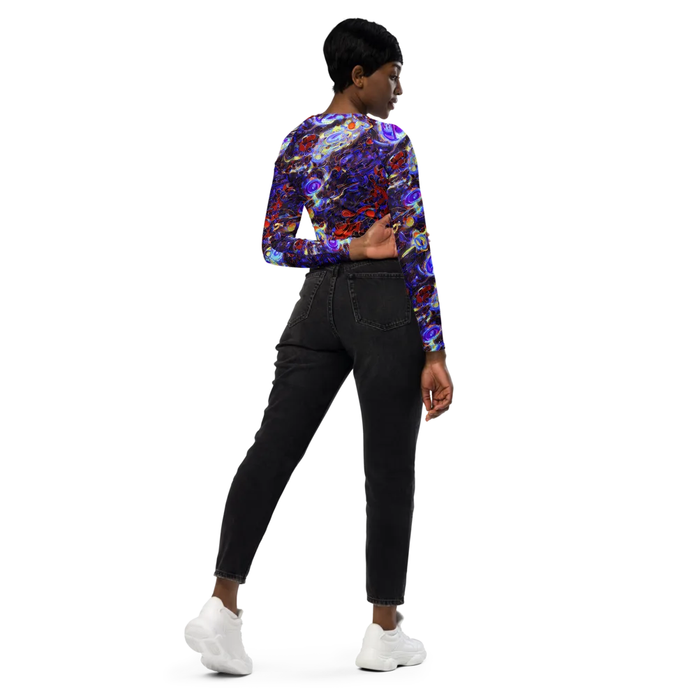 Stellar Molten on Long Sleeve Crop Top — Right Back