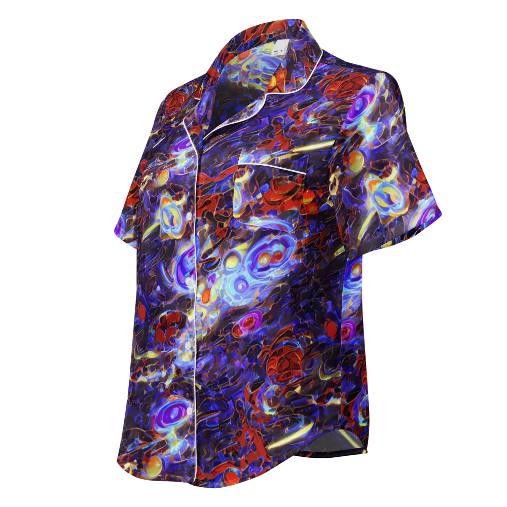 Stellar Molten on Women's Short Sleeve Pajama Top — Left Front