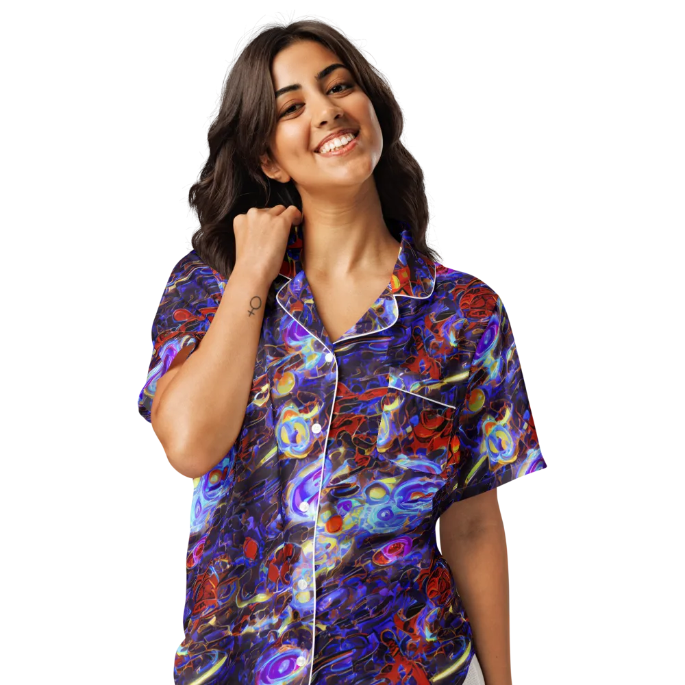 Stellar Molten on Women's Short Sleeve Pajama Top — Front