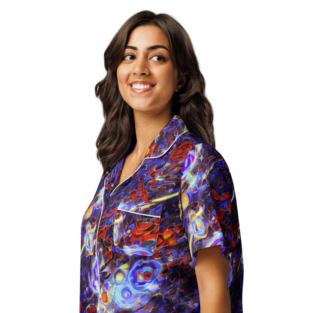 Stellar Molten on Women's Short Sleeve Pajama Top — Left Front