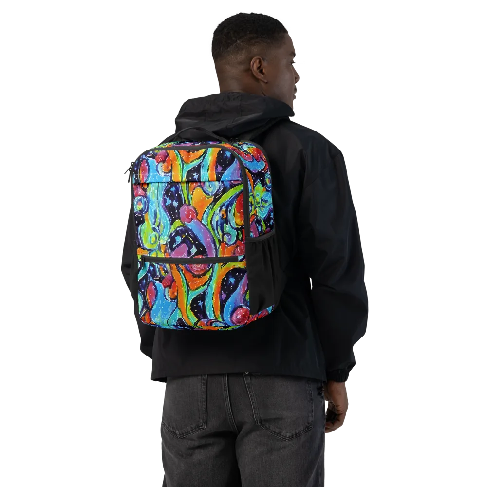 Cosmic Fruitfall on Utility Backpack — Back