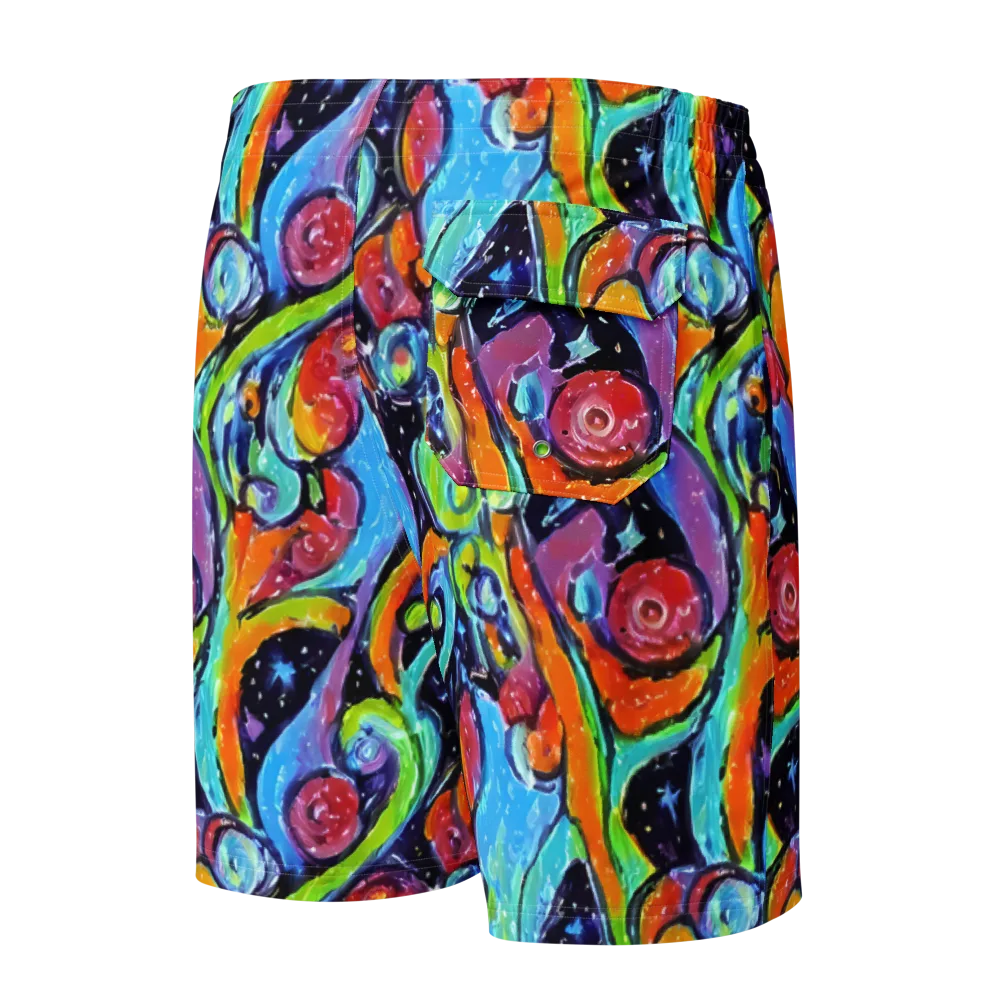 Cosmic Fruitfall on Men's Board Shorts — Back
