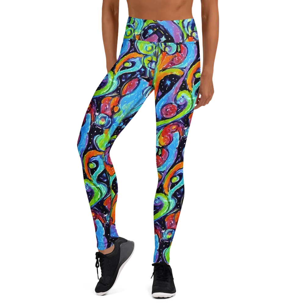 Cosmic Fruitfall on Yoga Leggings — Front