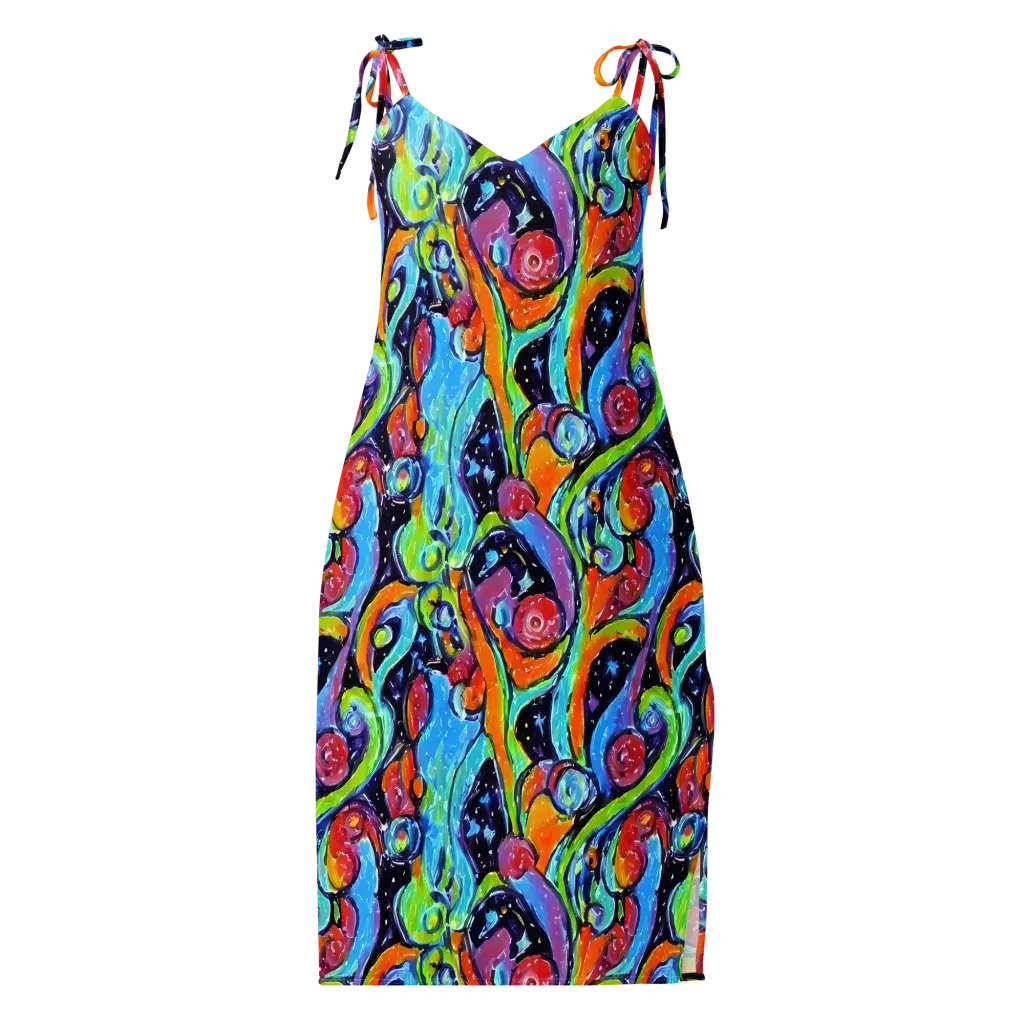 Cosmic Fruitfall on Slip Dress — Front