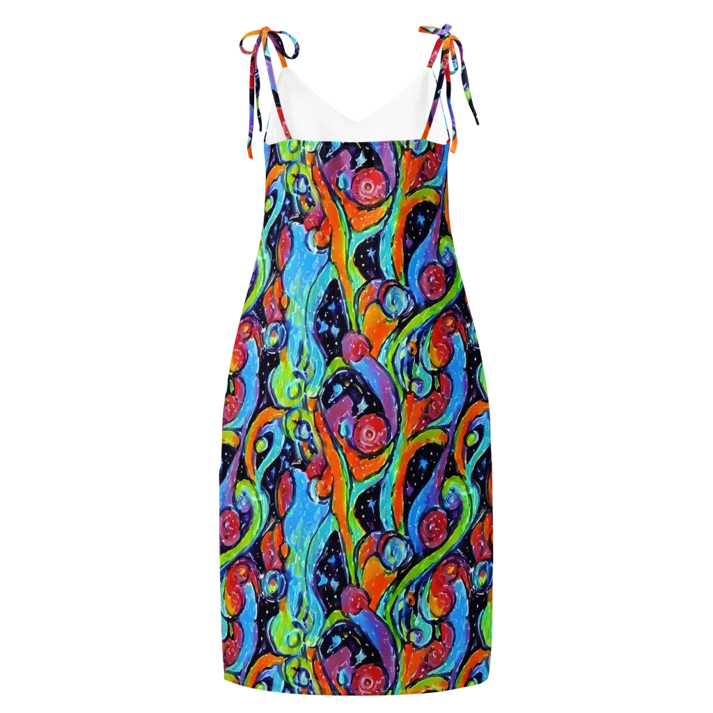Cosmic Fruitfall on Slip Dress — Back