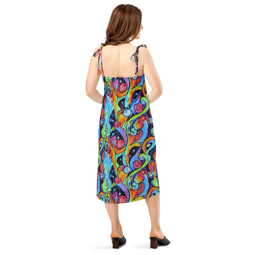 Cosmic Fruitfall on Slip Dress — Back