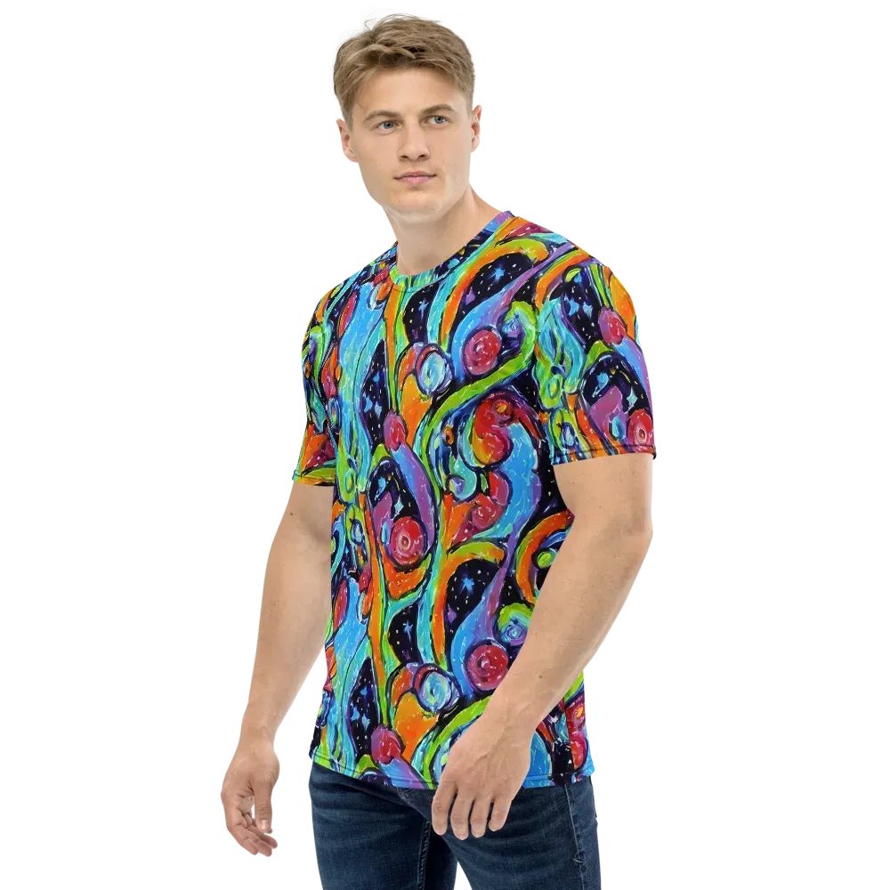 Cosmic Fruitfall on Men's Crew Neck T-Shirt — Left