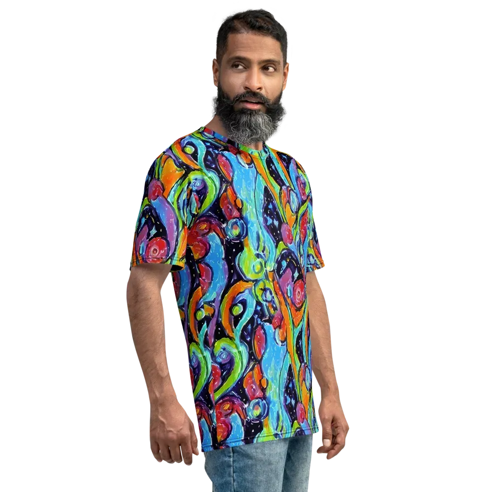 Cosmic Fruitfall on Men's Crew Neck T-Shirt — Right