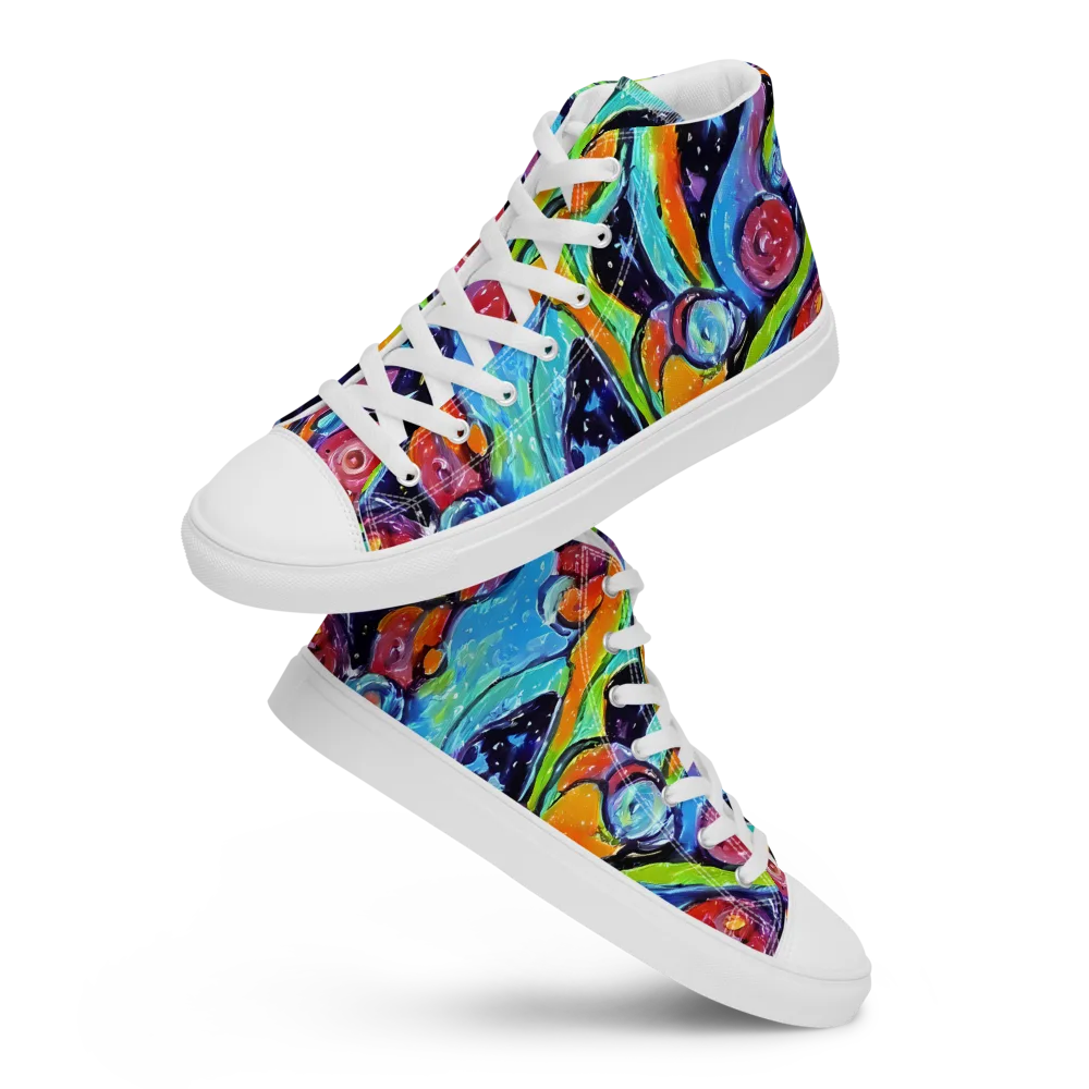 Cosmic Fruitfall on Men's High Top Canvas Shoes — Front