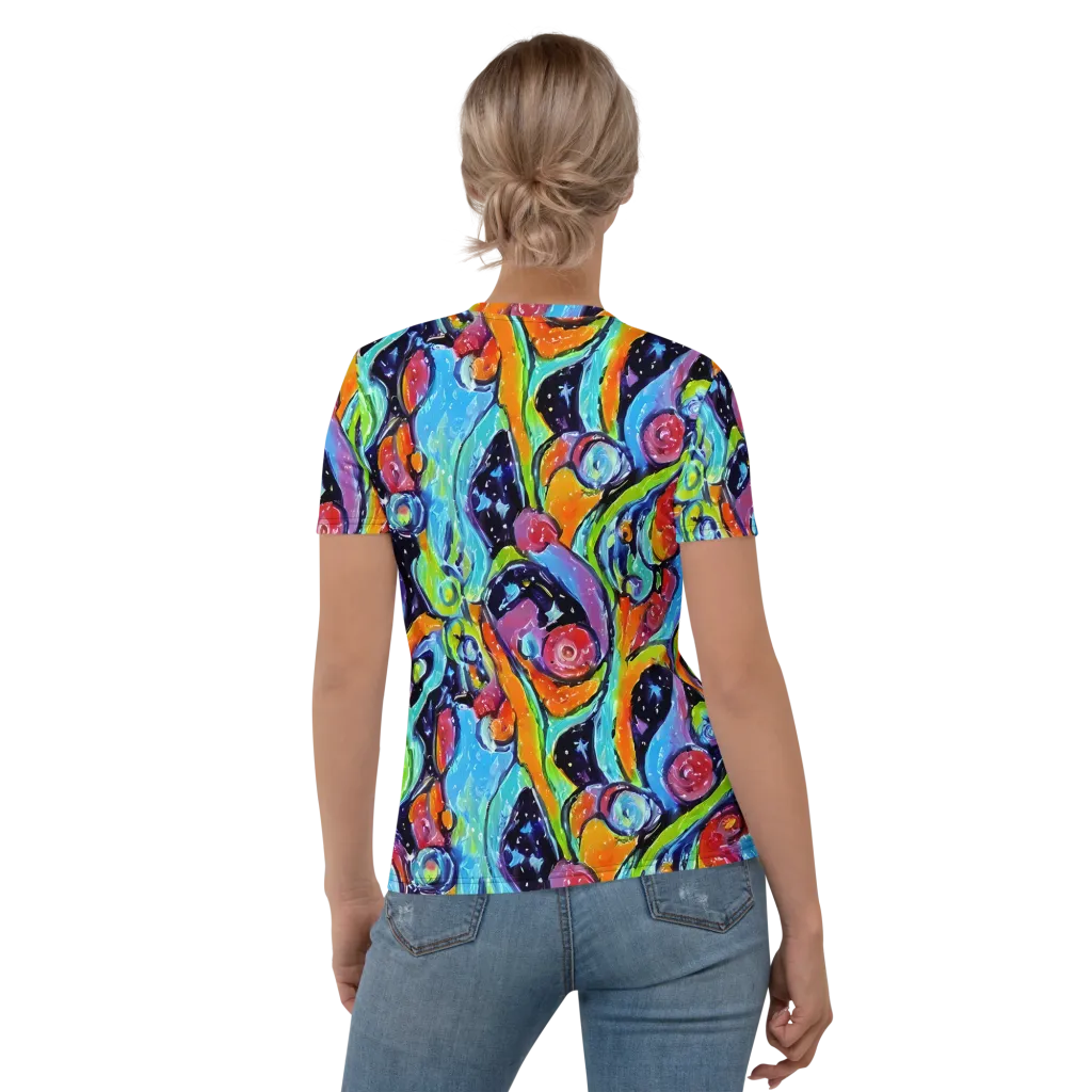 Cosmic Fruitfall on Women's Crew Neck T-Shirt — Back