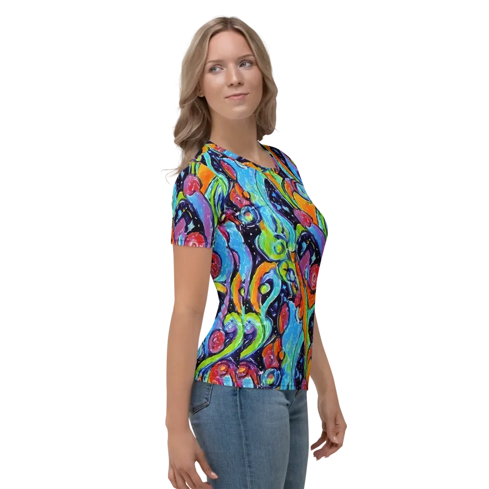 Cosmic Fruitfall on Women's Crew Neck T-Shirt — Right